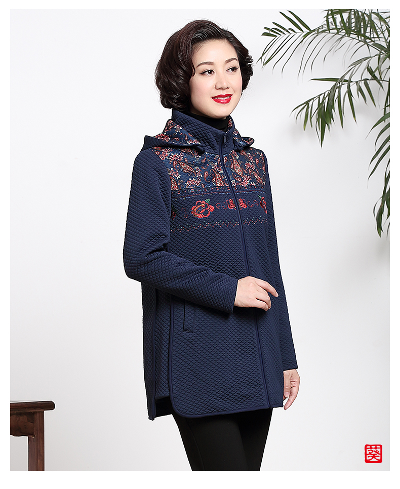 【葵服饰旗舰店】葵牌秋装中老年女装绣花大码宽松装