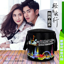 Electric bicycle basket Front basket Bicycle canvas with cover rainproof front and rear folding hanging basket basket