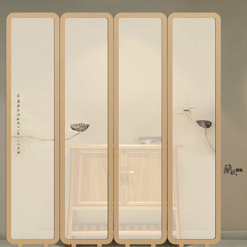 【兰氏艺术家居】半透明纱质屏风 pf-236 圆角屏风 做旧风格 loft