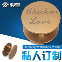 Aluminum plate copper-plated carved stainless steel glass door handle bronze antique wooden door handle free custom lettering