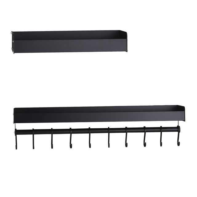 Black kitchen wall hung shelf Wall Free puncturing home storage shelf storage rack seasoning sauce Black kitchen wall hung shelf Wall Free puncturing home storage shelf storage rack seasoning sauce