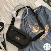 ins Japanese Harajuku dark tooling shoulder bag male harbor style retro street tide riding girl running bag student chest bag