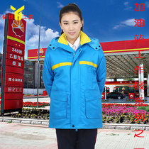 Gas station overalls winter cotton clothes stationmaster clothes gas station anti-static overalls winter clothes thickened cotton clothes