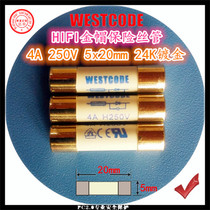 European WESTCODE 4A 250V 5x20 HIFI gold cap silver silk CD bile machine power amplifier fuse tube
