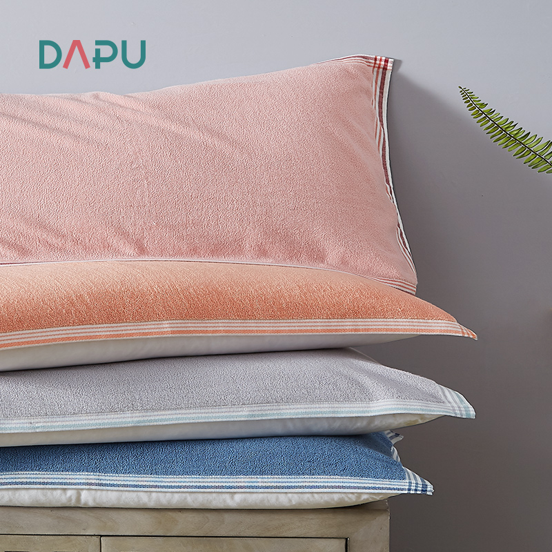 A类安全等级 大朴 精梳埃及长绒棉 素色条纹枕巾 一对 双重优惠折后￥49.4包邮 4色可选
