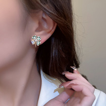 Outleys Official Silver Needs Clear-up and Leak Needle Fashion-based ear-nails with four leaf leaf female earrings