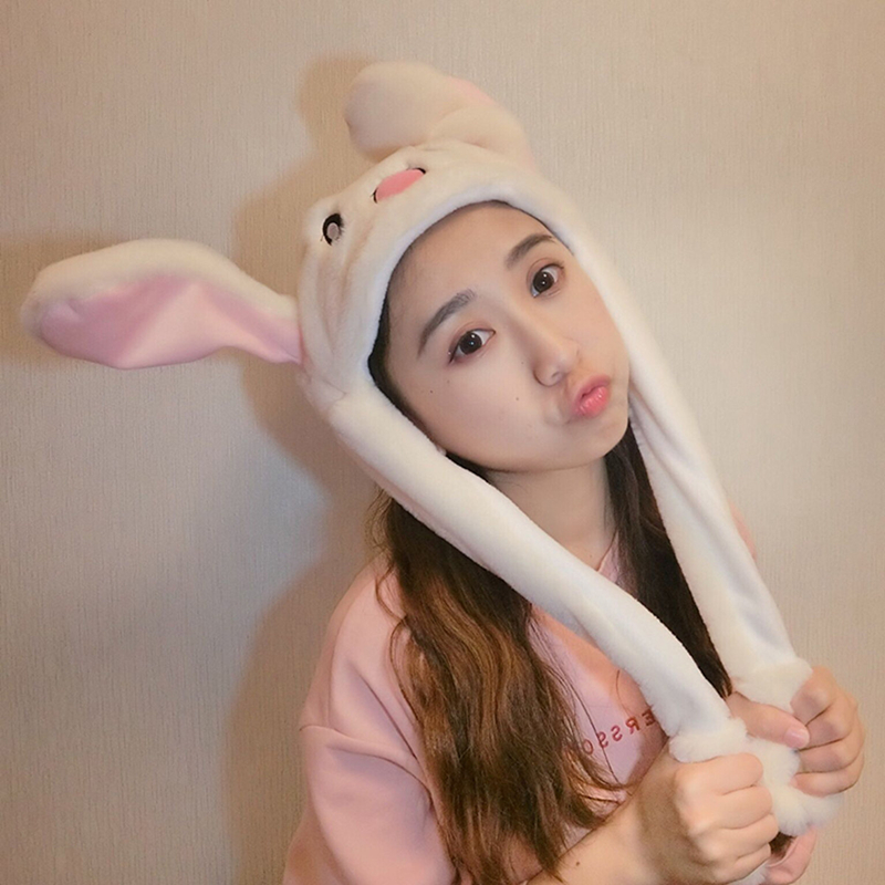 Douyin with the same style of rabbit hat hand pinch rabbit ears hat will move to sell cute with airbags wonderful creative toy gift