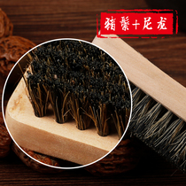 Knock brush 3*6 laundry brush high grade pig hair stain brush brush plate brush soft brush wood pig hair brush