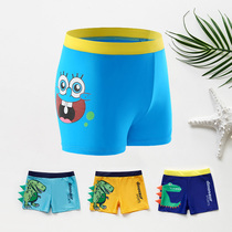Childrens swimming trunks Boys flat angle middle and large childrens cartoon high elastic tether boy learning swimming trunks set