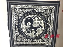 Gift boutique blue printed cloth double-sided printing square tablecloth small square table decorative tablecloth 120*120