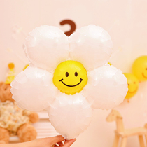 Net Red Ins Wind Small Daisy Laughs Face Sun Flower Styling Aluminum Film Balloon Children Birthday Scene Decoration Placement