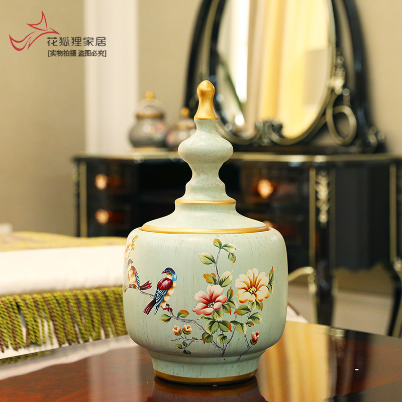 American retro ceramic storage tank creative European - style caddy fixings sitting room porch ark adornment furnishing articles household act the role ofing is tasted