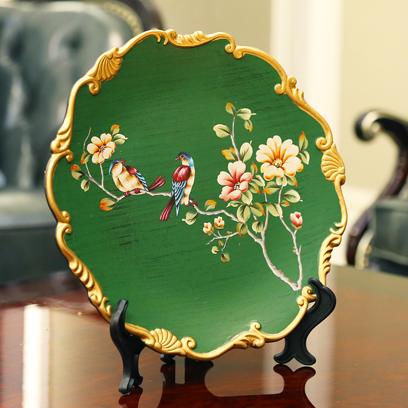 American country hand - made flower decoration plate place to live in the sitting room porch plate ceramic plate bracket tray