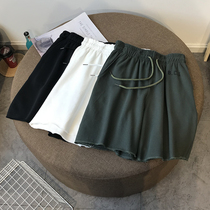 Summer new letter printing five-point pants womens straight shorts ins Hong Kong flavor Korean edition loose pants beach pants