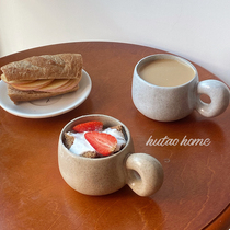 Day-of-the-wind big ear Dot mark cup retro wind small crowdart ceramic cup Milk Cup Coffee Cup