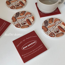 Original homemade ins wind style ceramic cup cushion anti-burn and heat-insulated and cute photo-prop swing pat