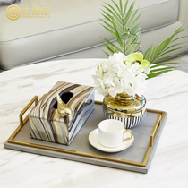 Tea table tray set light luxury American home storage living room model room decoration creative accessories high-grade