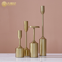 American Chinese simple alloy forging candle holder made dining table European ornaments French romantic dinner Candlestick decorations