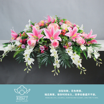 Moto simulation lily flower podium flower plastic flower fake flower decoration simulation business Station flower conference table flower