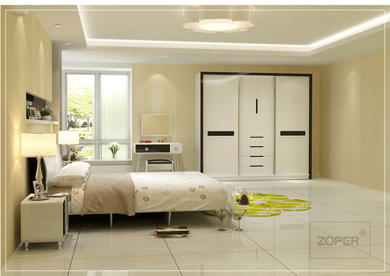 左派现代简约卧室整套家具板式床单人床1.5米双人床1.8米时尚家具