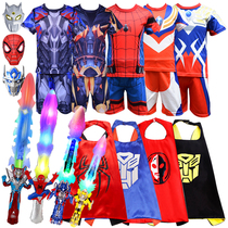 Childrens transformers Optimus Prime Superman short sleeve clothes Boys summer breathable quick-drying childrens clothing toy set handsome