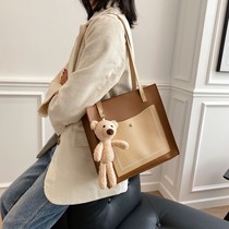 College students Class bag new large capacity canvas bag shoulder big bag color commuter bag hand tote bag