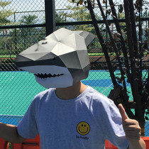 Creative Handcrafted Solid Paper Die Diy Shark Mask Headgear Menswear Prom Party Walloween Photography Props