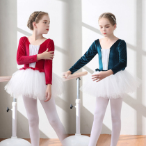 Spring childrens dance clothes long sleeve practice clothes ballet dress performance girls body skirt