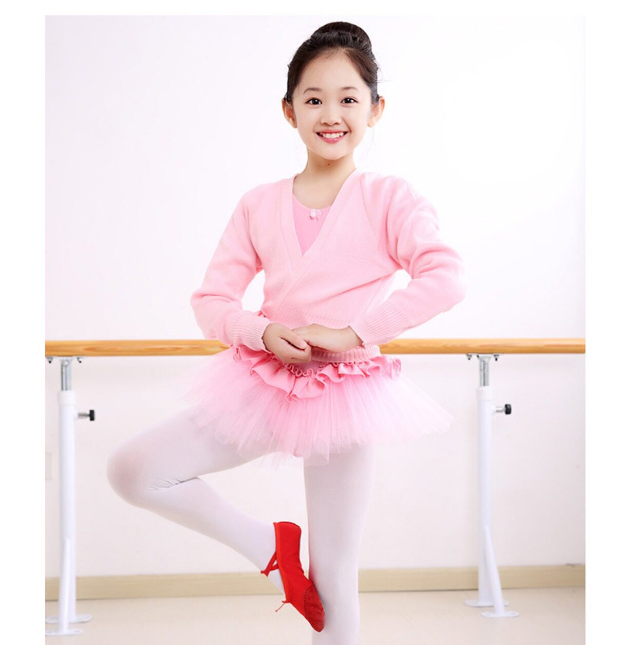 幼儿童舞蹈服女童练功毛衣秋冬披肩女孩舞蹈毛衣长袖保暖开衫外套_晶