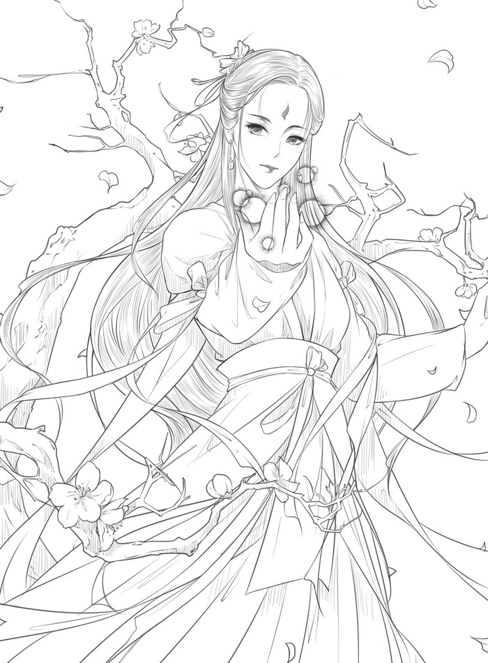 思美人 醉花颜:唯美古风涂色线描集