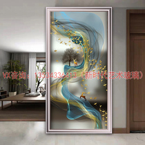Simple art glass partition translucent screen carving carving custom tempered frosted craft living room background entrance