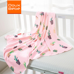 Douxbebe婴儿夏季抱被新生儿薄款包被纯棉宝宝用品春秋襁褓抱毯