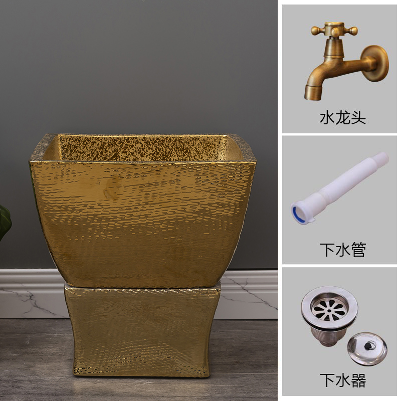 Golden mop pool household balcony is suing floor mop washing pool ceramic toilet basin large mop pool