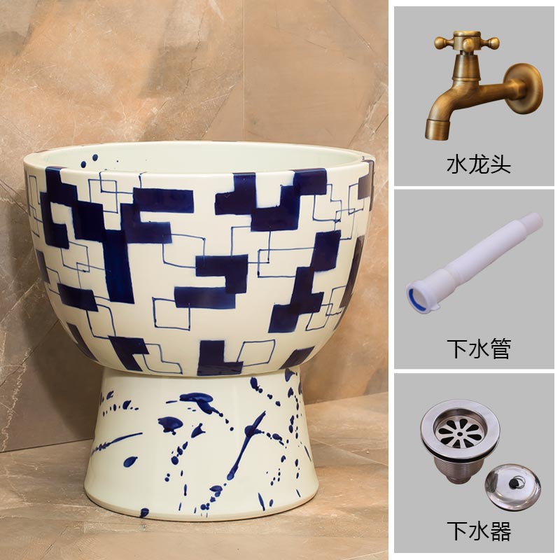 Household art ceramic mop pool hotel balcony mop mop pool basin bathroom wash mop mop pool pool