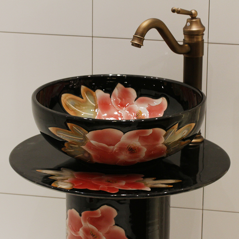 Jingdezhen ceramic art basin bathroom sinks the post sink balcony sink one - piece stage basin