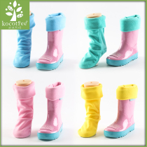 (Missed price) KK tree children's rain boot inner fall and winter boys and girls velvet baby rain boot inner detachable