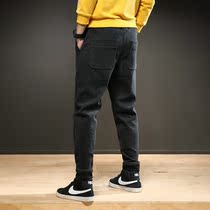 20119 autumn loose jeans mens Japanese casual large size leggings harem pants small pants teen trend