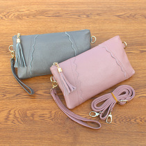 Middle-aged lady cowhide one-shoulder diagonal mini bag leather envelope thin section clutch mobile phone bag grocery shopping change