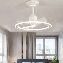 Nordic modern variable frequency ceiling fan lamp Living room dining room Bedroom study LED reflective eye protection silent fan chandelier