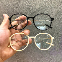 Plain small frame ins Net red flat mirror female new Korean version of Douyin retro literary versatile round glasses frame