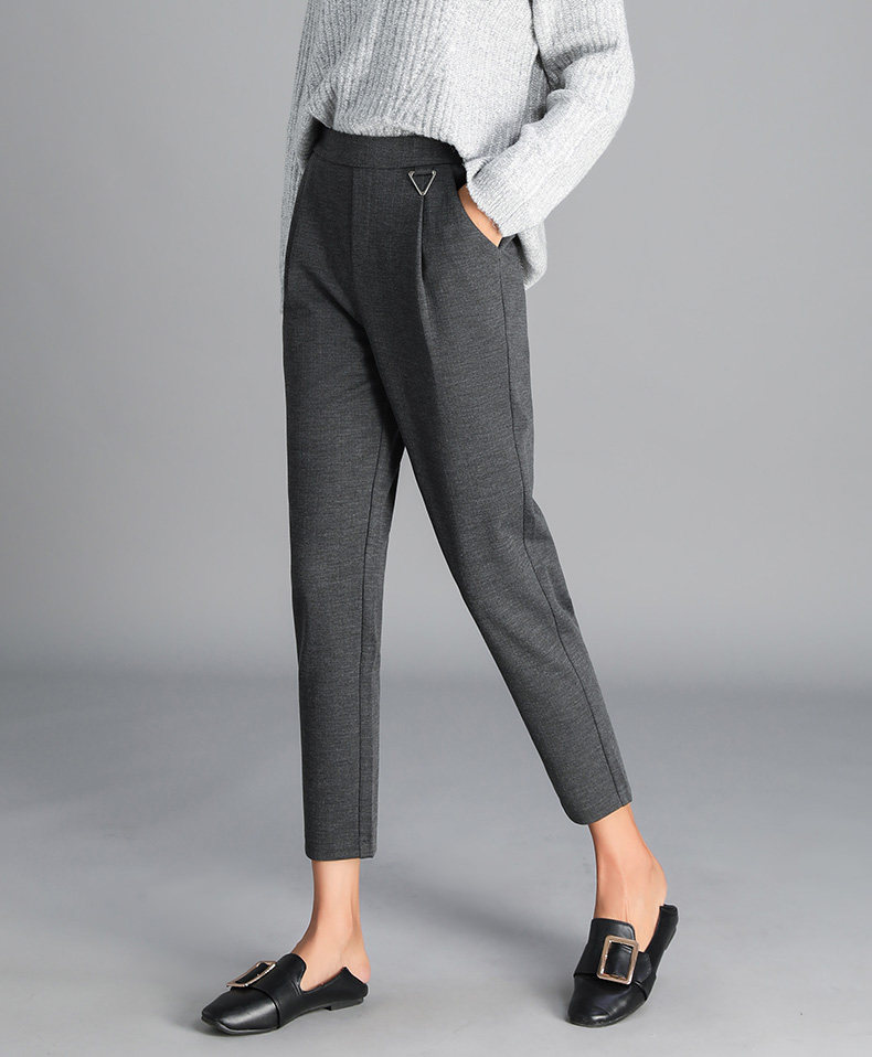 女士裤子宽松休闲女裤2019秋季新款春秋哈伦裤女萝卜裤秋天九分裤