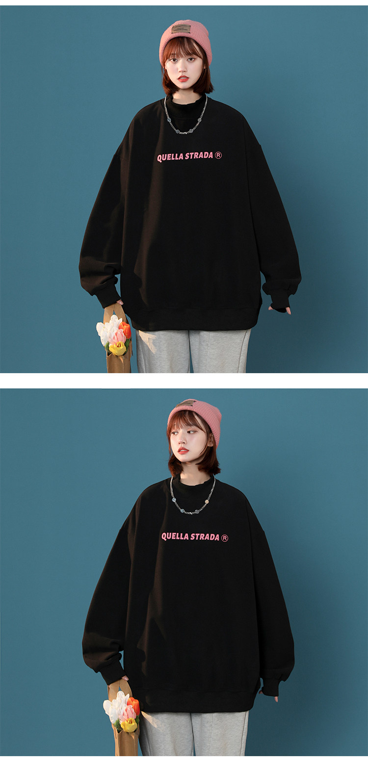 长袖字母套头卫衣901wy178加绒p50控价68100聚酯纤维