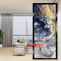 Modern minimalist art glass screen Bedroom partition wall decoration double-sided translucent entry wall Entrance living room European style