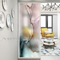 Modern minimalist art deco glass partition wall Living room frosted translucent screen double-sided porch background wall Light luxury