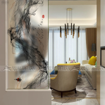 Tempered art glass Home decoration screen partition Living room frosted translucent background wall Bathroom wet and dry area separation