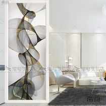Custom art glass partition screen Modern simple Nordic light luxury aisle entrance shoe cabinet living room bathroom