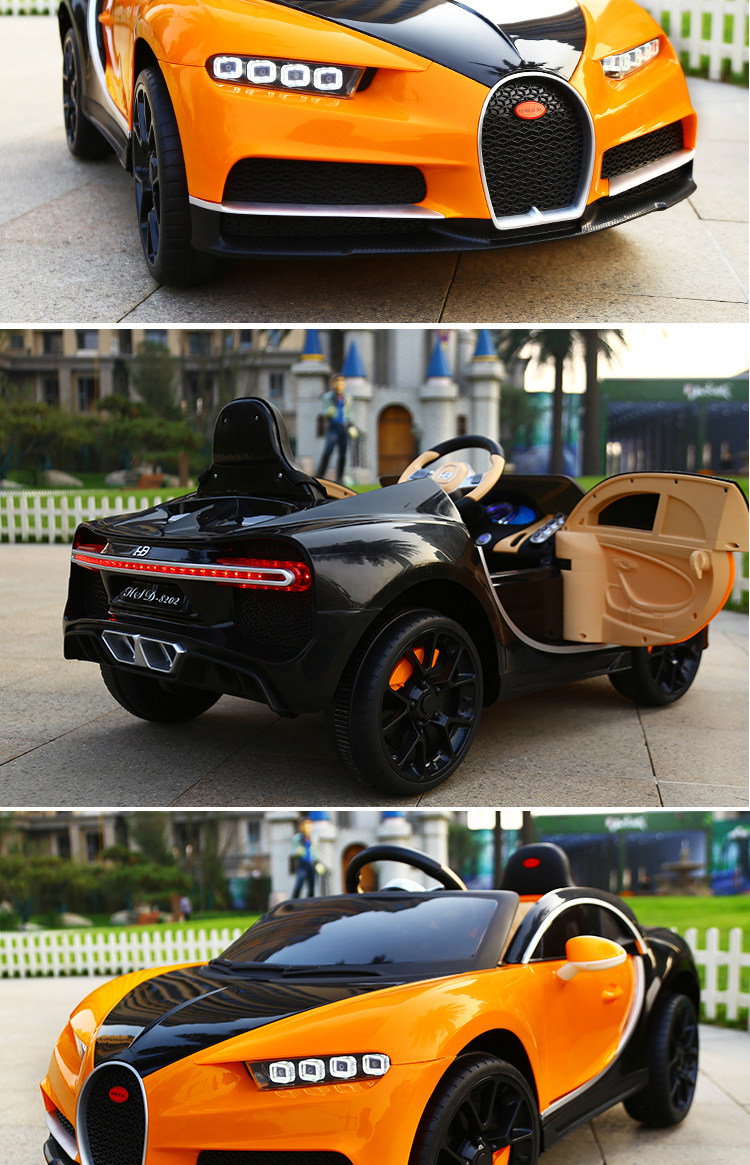 布加迪儿童电动车四轮带遥控汽车双驱可坐人男女宝宝小孩玩具童车