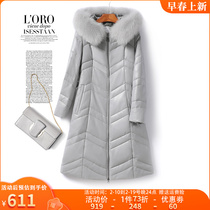 Down in a duvet jacket with a long section of a hat foodie with a sheep leather counter season with a larger code leather coat white duck suede