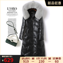 Leather clothes down jacket woman mid-to-cap fox Mao Hainen genuine leather new white duck suede jacket sheep leather girl spring and autumn