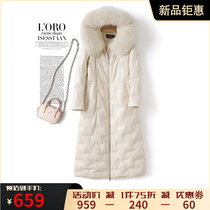 Leather clothes down jacket woman sashimi beaver fur collar with cap Hainen genuine leather spring autumn white duck suede jacket female sheep fur